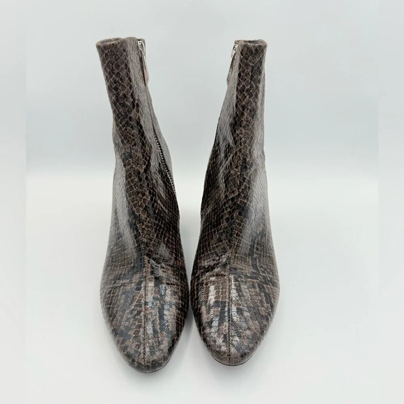 ZARA ANIMAL EMBOSSED WIDE HEELED ANKLE BOOTS 37/6.5 - Picture 5 of 8